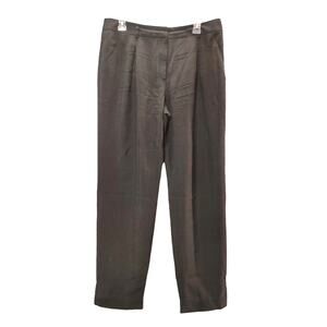 Giorgio Armani Dress Pants Classic Fit Straight Leg Flat Front Black Womens 44